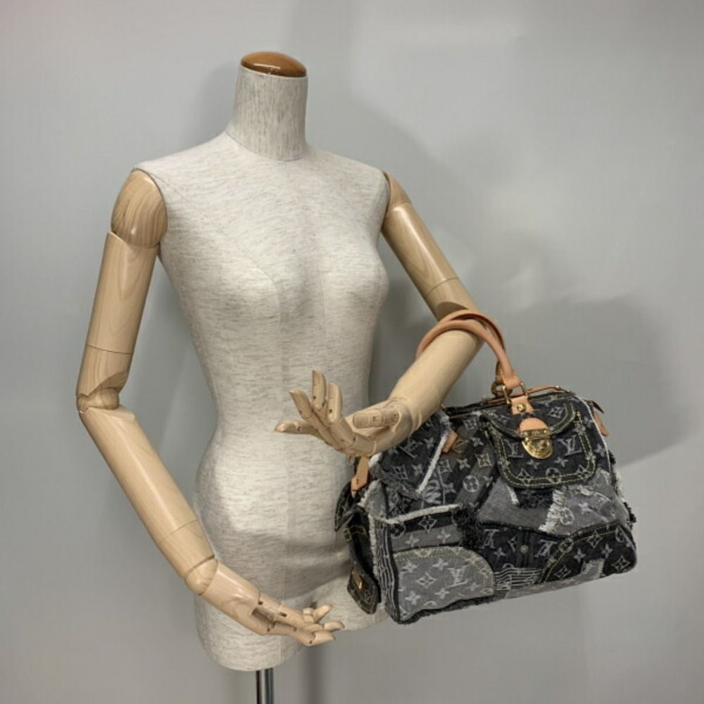 Louis Vuitton Speedy Patchwork Black Handbag Denim - image 3